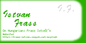 istvan frass business card